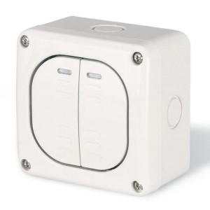 Łącznik schodowy 2 klawisze podwójny natynkowy M95 20AX IP66 250V 137.5222 szary - SCAME