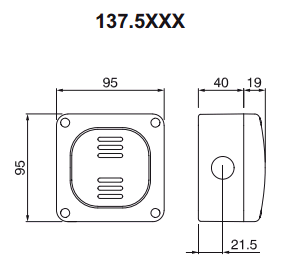 Łącznik pojedynczy 1 klawisz 10AX M95 n/t - SCAME