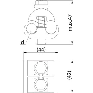 ENSTO SL 4.25 - Zacisk prądowy od strony nierozłączalnej mostka Al/Al, 16-120/16-120