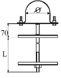 Wspornik WRZ-1 60 L-200 z odsadzeniem 70mm - DELKAR