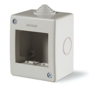 Puszka natynkowa 2 moduły IP40 Unibox 136.4122 do gniazda domowego szara - SCAME