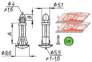 Element mocujący dystansowy P5/12 (100 sztuk) - ERGOM