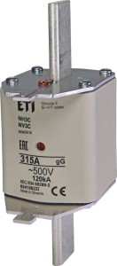 Wkładka topikowa zwłoczna WT 3C/gG 315A K 500V - ETI Polam