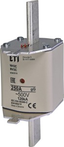 Wkładka topikowa zwłoczna WT 3C/gG 250A K 500V - ETI Polam