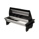 Gniazda ze szczotką przeciwkurzową 3x2P+Z 2xUSB chowane w blat