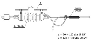 ENSTO SDI 27.61 - Układ ochrony przeciwłukowej do izolatorów odciągowych liniowych LP 60