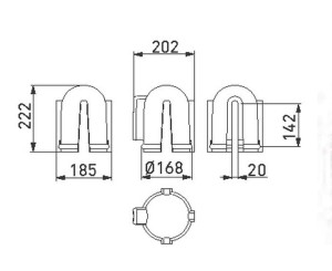 ENSTO SP 36.3 - Osłona przeciw ptakom do izolatorów przepustowych SN (100- 180mm) (3 szt) (UN-N)
