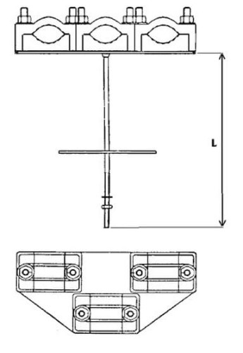 Uchwyt kabla bez odsadzenia UKW 3 potrójny DELKAR PROSPERSKLEP