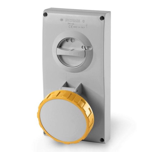 Gniazdo tablicowe z zamykaniem i blokadą SCAME IP67 63A żółte OMNIA_PROSPERSKLEP 405.6372