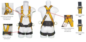 Szelki POZYTON (CA161) NFC z zatrzaśnikiem - klamry szybkie - ASSECURO