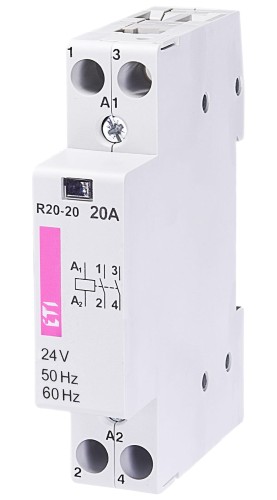 Stycznik modułowy ETICON R 20-20 24V, 20A 2 styki 002461211 ETI PROSPERSKLEP