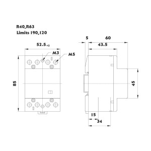 Stycznik modułowy ETICON R 63-40 24V, 63A 4 styki (002463451) - ETI Polam