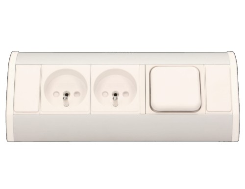 Gniazdo meblowe 2x2P+Z OR-GM-9002WG z wyłącznikiem_PROSPERSKLEP