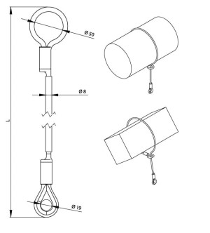 Zaczep linkowy bezłącznikowy AT191 060 60cm - PROTEKT