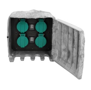 Gniazdo ogrodowe Kamień ORNO OR-AE-13185 4x2P+Z, IP44, przewód 3m H07RN-F 3x1,5mm2- 2 tryby pracy - ORNO POLSKA