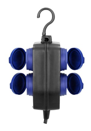 Przedłużacz schuko OR-AE-13160(GS)/10M bryzgoszczelny warsztatowy 4x2P+Z 230V AC IP44 przewód 10,0m prąd 16A - ORNO POLSKA