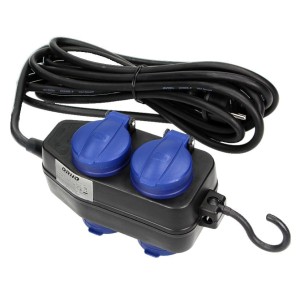 Przedłużacz schuko OR-AE-13160(GS)/10M bryzgoszczelny warsztatowy 4x2P+Z 230V AC IP44 przewód 10,0m prąd 16A - ORNO POLSKA