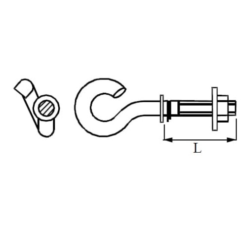 Śruba hakowa ocynkowana DELKAR EP-HA-16x550_PROSPERSKLEP