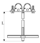 Uchwyt UK-2 EP-UC-UK2-25X330 podwójny bez odsadzenia - DELKAR