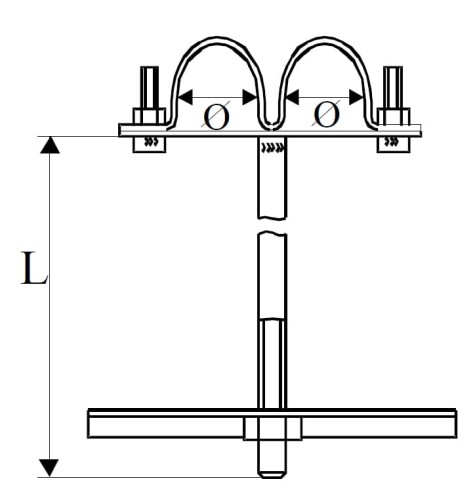 Uchwyt UK2 bez odsadzenia PROSPER Delkar EP-UC-UK2-25X330
