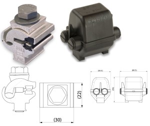 ENSTO SM1.11 & SP14 - Zestaw zacisk Al/Cu, 10-50 Al/2,5-10 Cu ENSTO SM1.11 + Pokrywa izolacyjna SP14