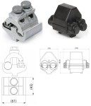 ENSTO SM4.21 & SP16 - Zestaw zacisk Al/Cu, 50-240 Al/10-95 Cu ENSTO SM4.21 + Pokrywa izolacyjna SP16