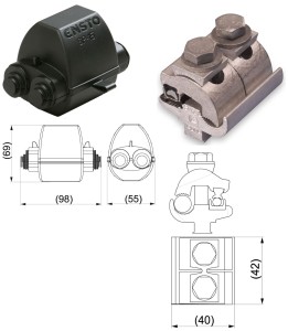 ENSTO SM2.21 & SP15 - Zestaw zacisk Al/Cu, 16-120 Al/6-35 Cu ENSTO SM2.21 + Pokrywa izolacyjna SP15