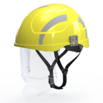 Hełm SECRA F111.YSE2 H058S żółty z osłoną twarzy kl 1- HUBIX