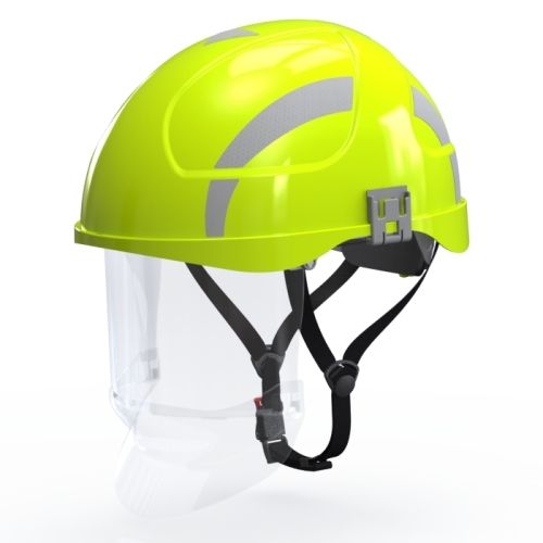 F111.HSE2 H058S SECRA Żółty Hi-Vis hełm elektroizolacyjny, osłona twarzy klasy 1 Box-test PROSPERSKLEP
