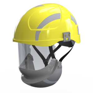 Hełm SECRA F113.YSE2 H058S żółty z osłoną twarzy kl 2- HUBIX