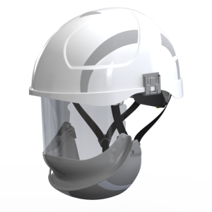 Hełm SECRA F113.WSE2 H058S biały z osłoną twarzy kl 2- HUBIX