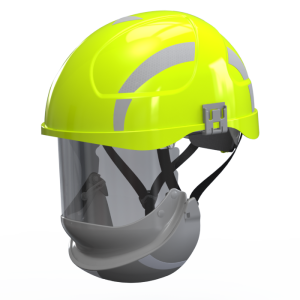 Hełm SECRA Hi-Vis H114.HSE0 H114.HSE2 H058S żółty jaskrawy z osłoną twarzy kl 2- HUBIX