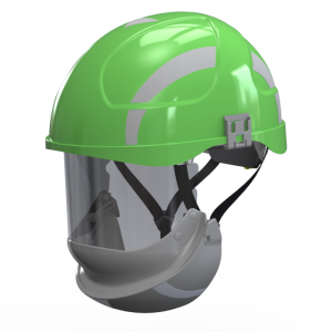 Hełm SECRA H114.GSE2 H058S zielony z osłoną twarzy kl 2- HUBIX