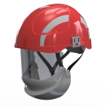 Hełm SECRA H114.RSE2 H058S czerwony z osłoną twarzy kl 2- HUBIX