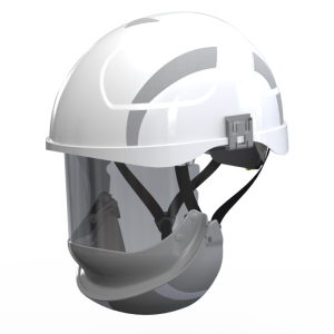 Hełm SECRA H114.WSE2 H058S biały z osłoną twarzy kl 2- HUBIX