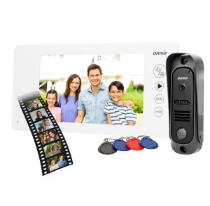 Zestaw wideodomofonowy ORNO ARCUS RFID OR-VID-JS-1053/W  pin hole z czytnikiem breloków zbliżeniowych biały