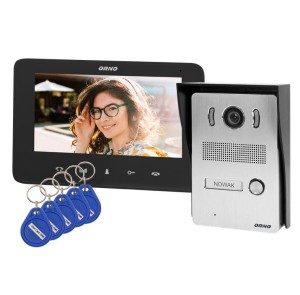 Zestaw wideodomofonowy ORNO INDI N OR-VID-VP-1069/B  z czytnikiem breloków zbliżeniowych interkom czarny