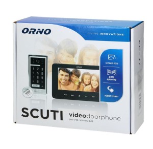 Zestaw wideodomofonowy ORNO SCUTI OR-VID-VP-1073/B kolor LCD 7" interkom z szyfratorem natynkowy czarny 
