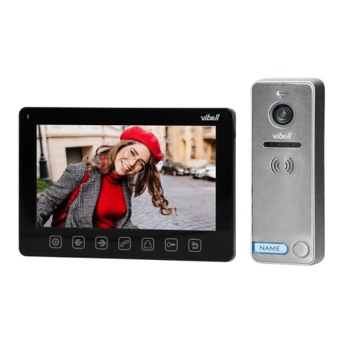 Zestaw wideodomofonowy bezsłuchawkowy VIBELL ORNO OR-VID-EX-1057/B LCD 7" w kolorze czarnym PROSPERSKLEP