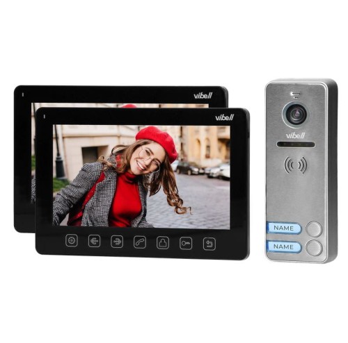 Zestaw wideodomofonowy Vibell ORNO NOVEO MULTI 2 OR-VID-EX-1063/B LCD 7" z czarnym monitorem PROSPERSKLEP
