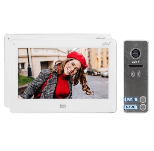 Zestaw wideodomofonowy Vibell ORNO FELIS MEMO MULTI 2 OR-VID-EX-1064/W LCD 7" z białym monitorem PROSPERSKLEP