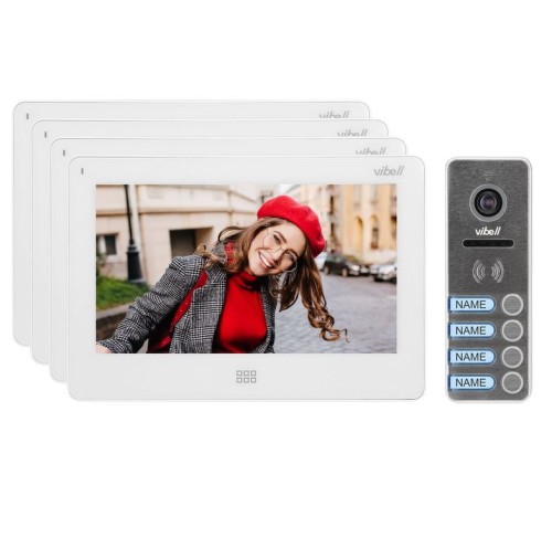 Zestaw wideodomofonowy Vibell ORNO FELIS MEMO MULTI 4 OR-VID-EX-1066/W LCD 7" z białym monitorem PROSPERSKLEP