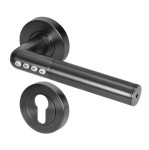 Klamka z zamkiem szyfrowym na PIN i Bluetooth ORNO OR-ZS-850/B w kolorze czarnym