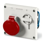 Gniazdo z zamykanym wyłącznikiem i blokadą bezpieczeństwa OMNIA 3P+N+E 32A IP44 400.3287 - SCAME