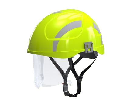 Hełm HUBIX SECRA H058S Hi-Vis F111.HSE0 jaskrawożółty z osłoną twarzy W1 klasa 1  PROSPERSKLEP