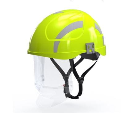 Hełm HUBIX SECRA H058S H114.HSE0 Hi-Vis jaskrawożółty z osłoną twarzy klasa 2 PROSPERSKLEP