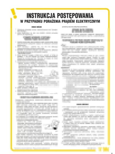 Instrukcja - Ratowanie osób porażonych prądem 25cmx35cm HUBIX K992.0103 PROSPERSKLEP