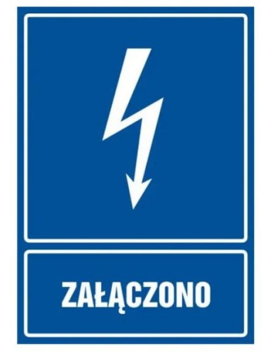 Znak na płycie PCV ZAŁĄCZONO 148mmx210mm HUBIX K991.1501 PROSPERSKLEP