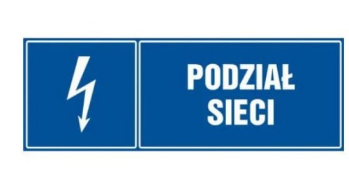 Znak na płycie PVC PODZIAŁ SIECI 315mmx225mm HUBIX K991.1404 PROSPERSKLEP