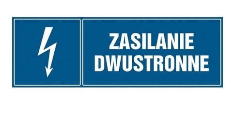 Znak na płycie PVC ZASILANIE DWUSTRONNE 297mmx210mm HUBIX K991.0903 PROSPERSKLEP